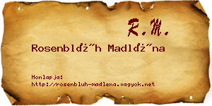 Rosenblüh Madléna névjegykártya